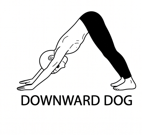 Visual sketch of Downward Dog (Adho Mukha Svanasana)